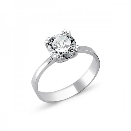 Inel elegant argint 925 rodiat cu zirconiu alb ITU0082 [0]